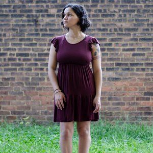 Nice, comfortable, breathable, Burgandy Dress